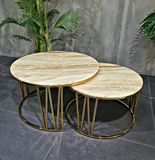 Konferenčný stolík s mramorom CT301+301B