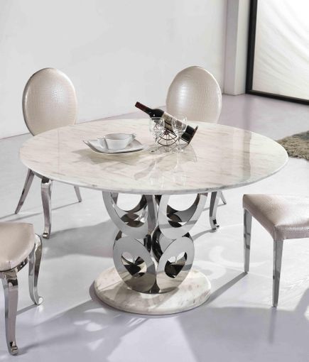 Okrúhly mramorový jedálenský stôl GRAF