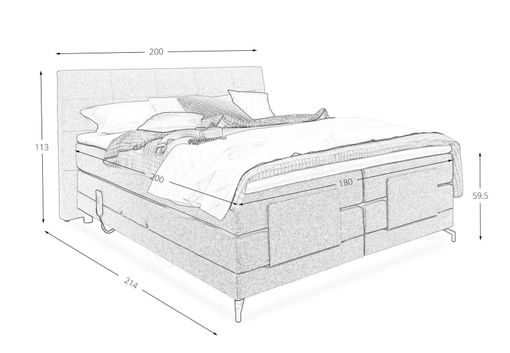 Polohovacia kontinentálna posteľ EMALIA