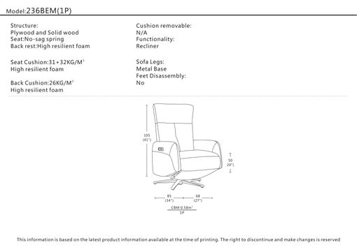 Polohovacie kreslo PIERO