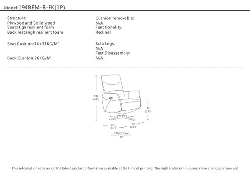 Polohovacie kreslo TREY