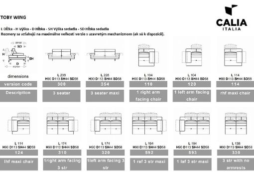 Sedacia súprava CALIA ITALIA TOBY WING