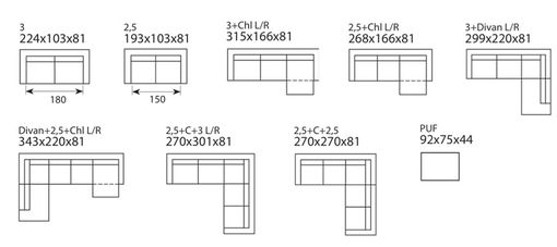 Sedacia súprava FURNINOVA VIDA