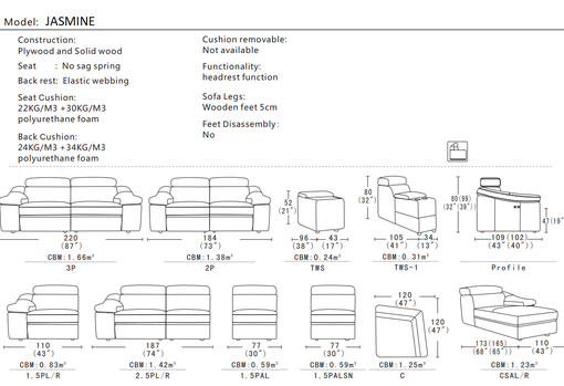 Sedacia súprava JASMINE