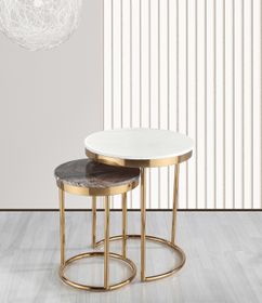 Pr&iacute;ručn&yacute; stol&iacute;k s mramorom SET CE593A + CE593B